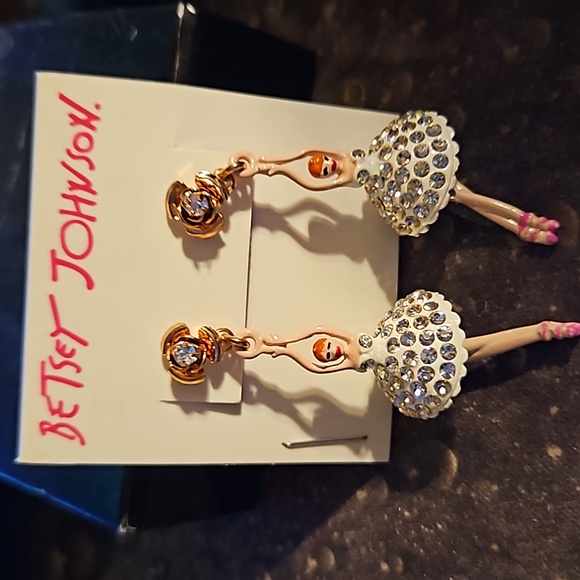 Betsey Johnson Ballerina Pierced Earrings - Picture 2 of 3